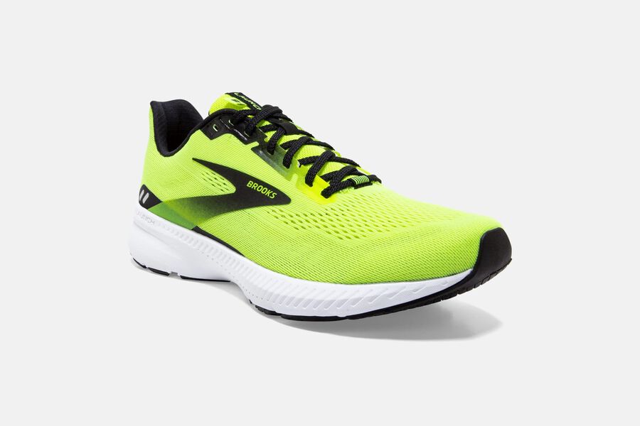 Launch 8 Road Brooks Running Shoes NZ Mens - Green/Black - PNJMRT-258